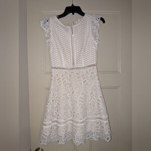 Delicate Ivory Lace Mini Dress